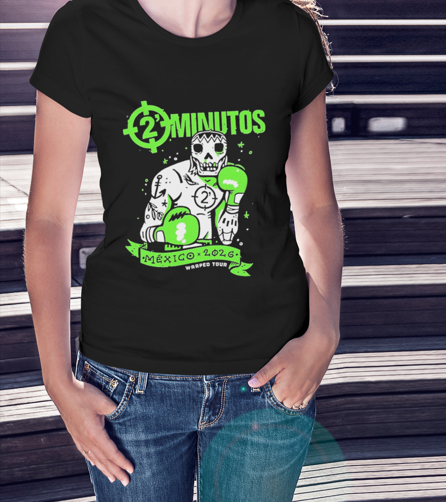 2 Minutos Mexico 2026 Skeleton Boxer Warped Tour T-Shirt