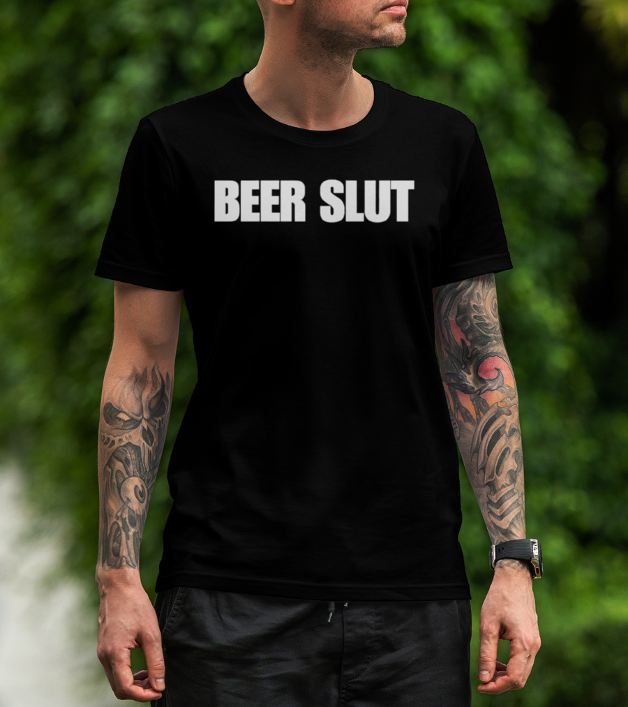 BEER SLUT Bold White T-Shirt