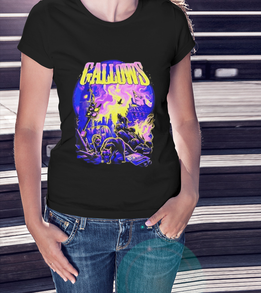 Gallows London Big Ben Wolf Apocalypse Urban Chaos Scene T-Shirt