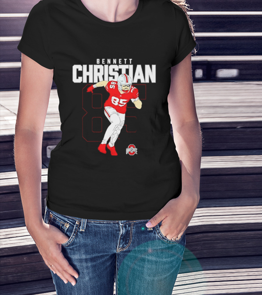 Bennett Christian 85 Ohio State Buckeyes Football Player Caricature T-Shirt