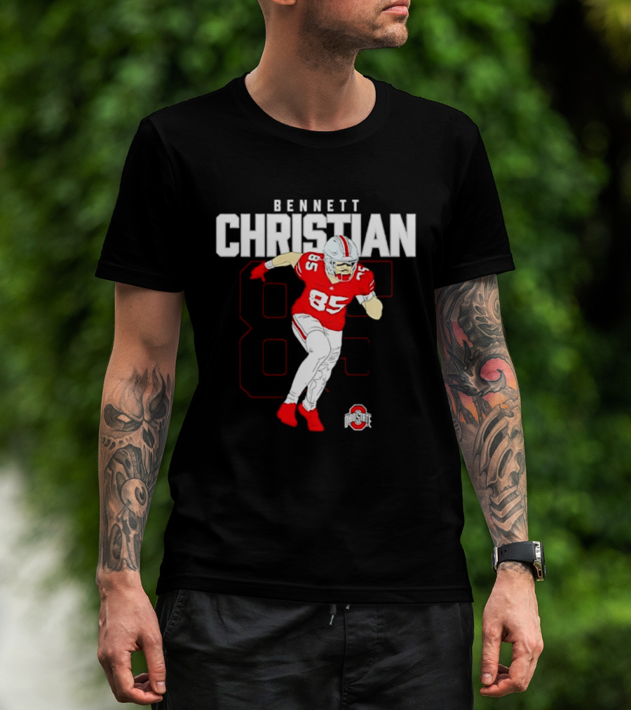 Bennett Christian 85 Ohio State Buckeyes Football Player Caricature T-Shirt