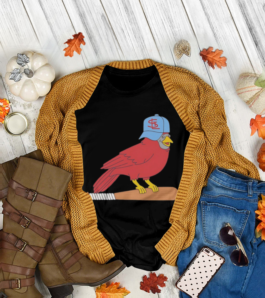 Hancel Rincon St. Louis Cardinals STL Hat Animated Bird Baseball Bat T-Shirt