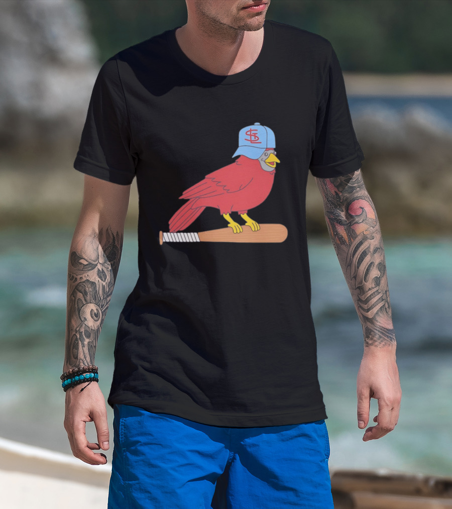 Hancel Rincon St. Louis Cardinals STL Hat Animated Bird Baseball Bat T-Shirt
