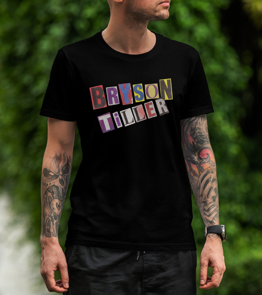 Bryson Tiller 2026 Tour The Neo Trapsoul Colorful Text Collage T-Shirt