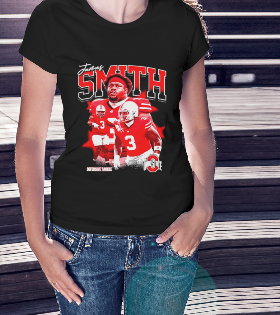 James Smith 3 Defensive Tackle Ohio State Buckeyes NCAA Player T-Shirt