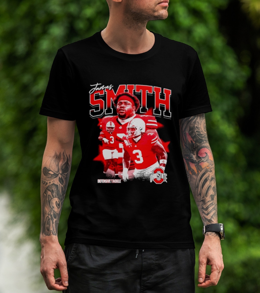 James Smith 3 Defensive Tackle Ohio State Buckeyes NCAA Player T-Shirt