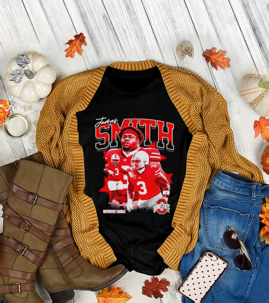 James Smith 3 Defensive Tackle Ohio State Buckeyes NCAA Player T-Shirt