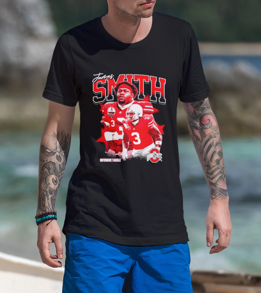 James Smith 3 Defensive Tackle Ohio State Buckeyes NCAA Player T-Shirt