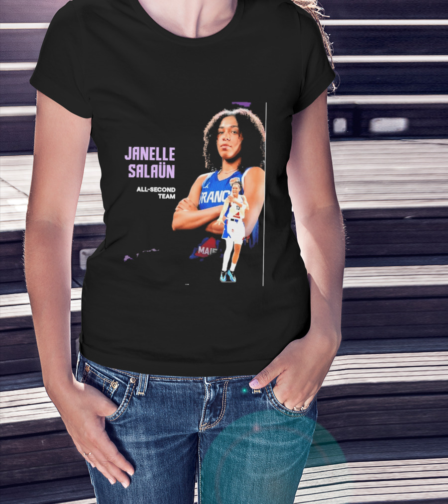 Janelle Salaun France Basketball All Second Team Player T-Shirt