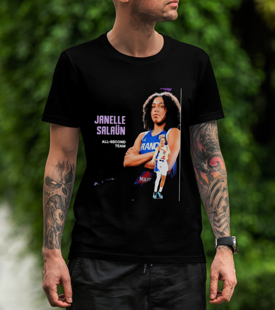 Janelle Salaun France Basketball All Second Team Player T-Shirt