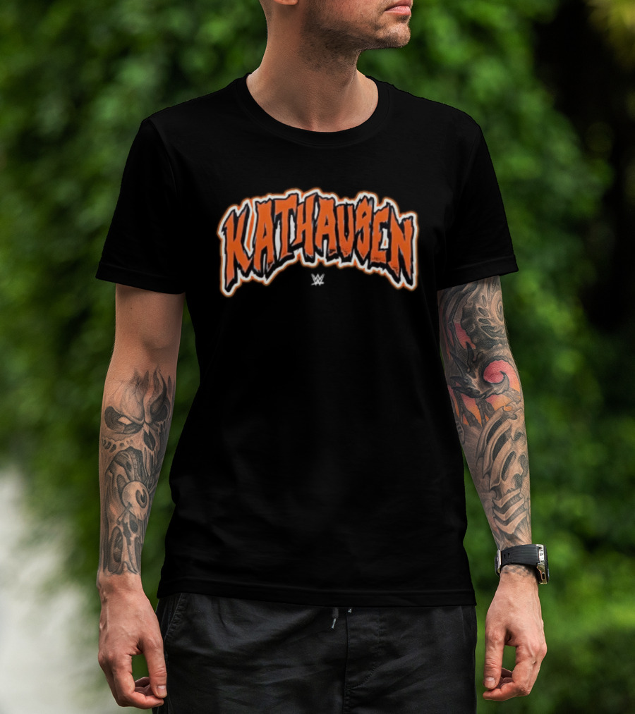 Karl Anthony Towns WWE KATHausen Wordmark Halloween Font T-Shirt