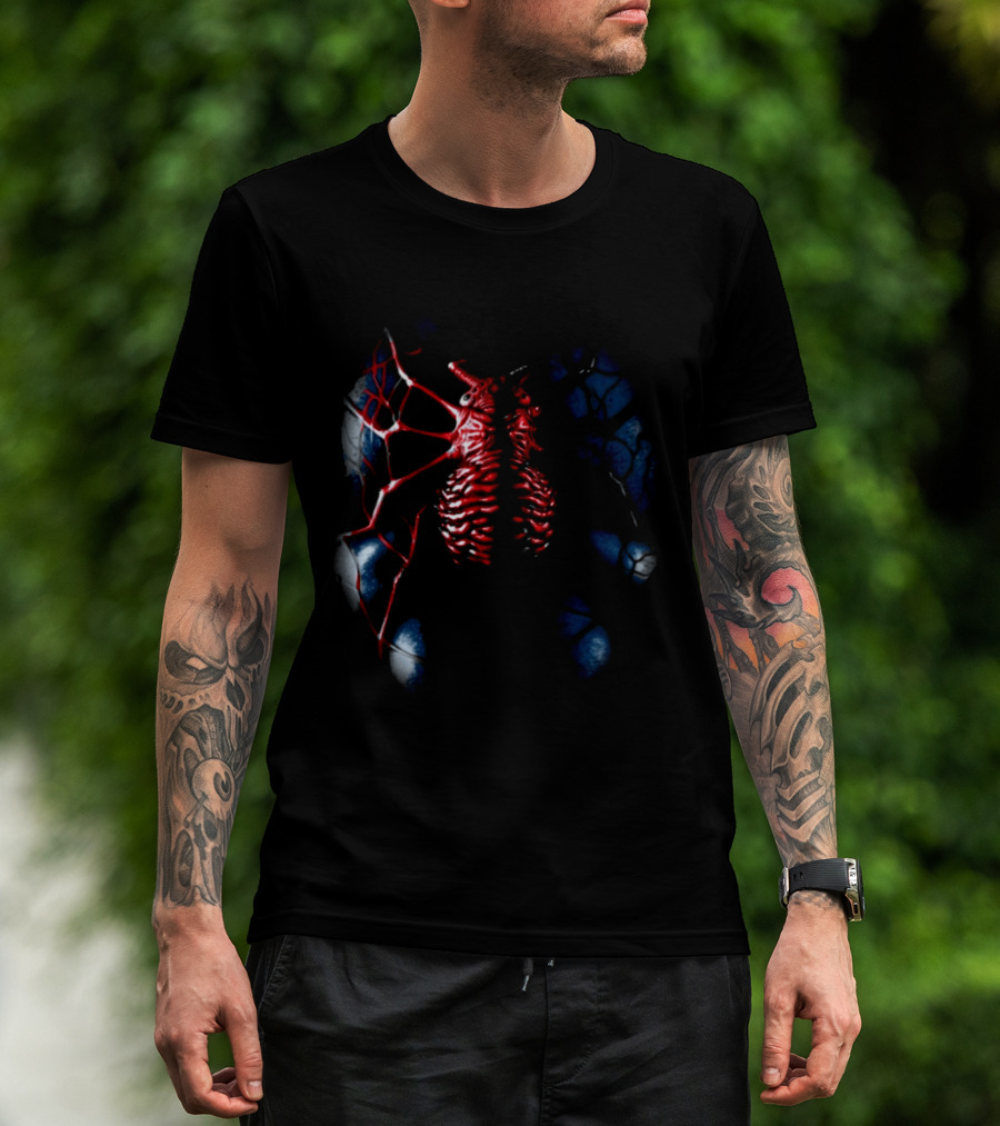Vzn Shop Spiderman Venom Symbiote Ribcage Webbing T-Shirt