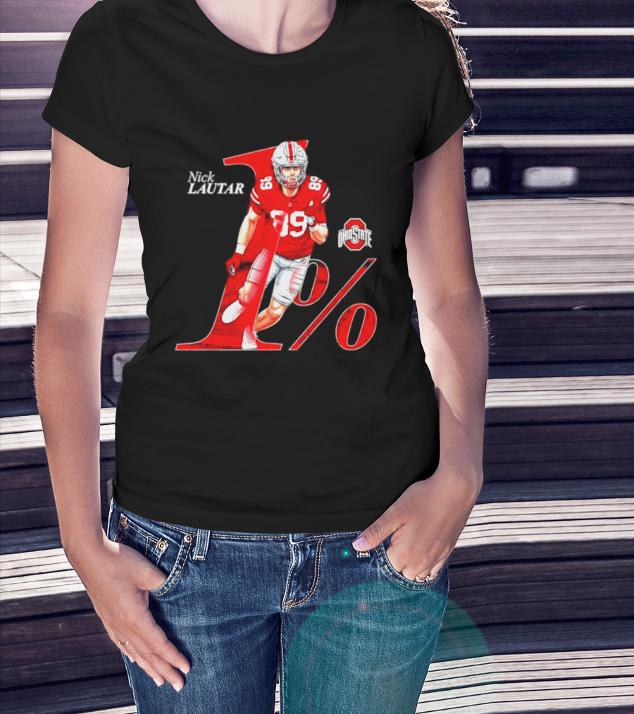Nick Lautar 89 Ohio State Buckeyes 1% Player Breakthrough T-Shirt