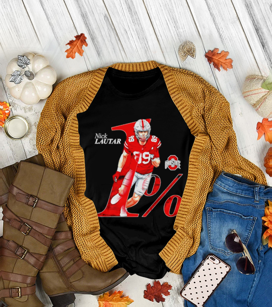 Nick Lautar 89 Ohio State Buckeyes 1% Player Breakthrough T-Shirt