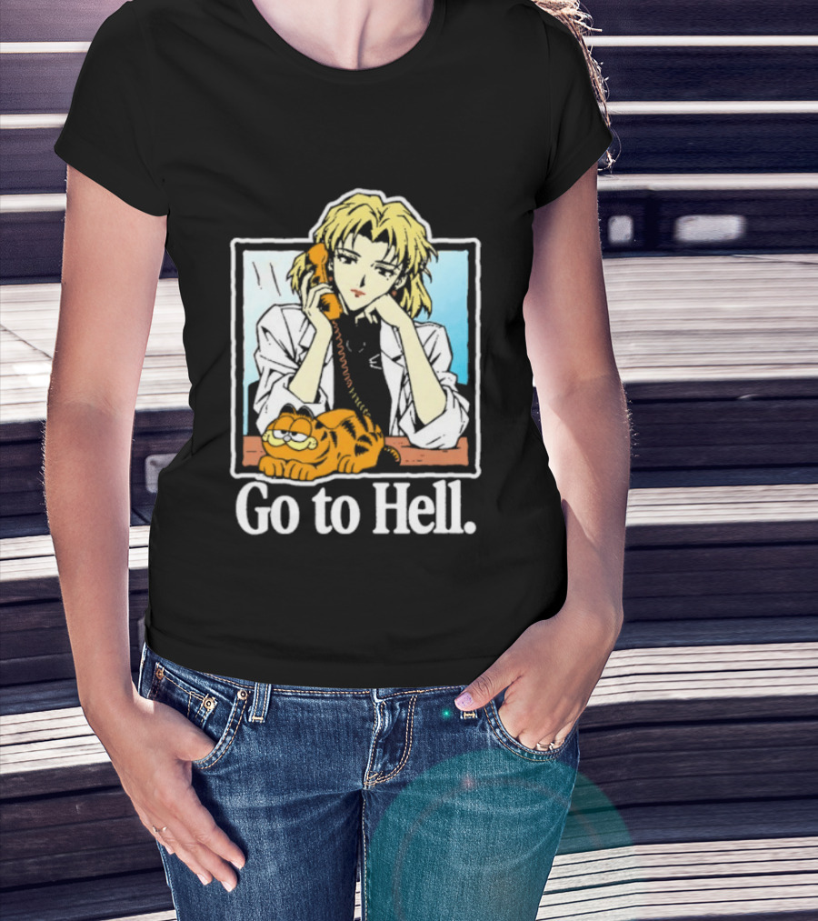 Ritsuko Akagi Go To Hell Neon Genesis Evangelion Cartoon T-Shirt