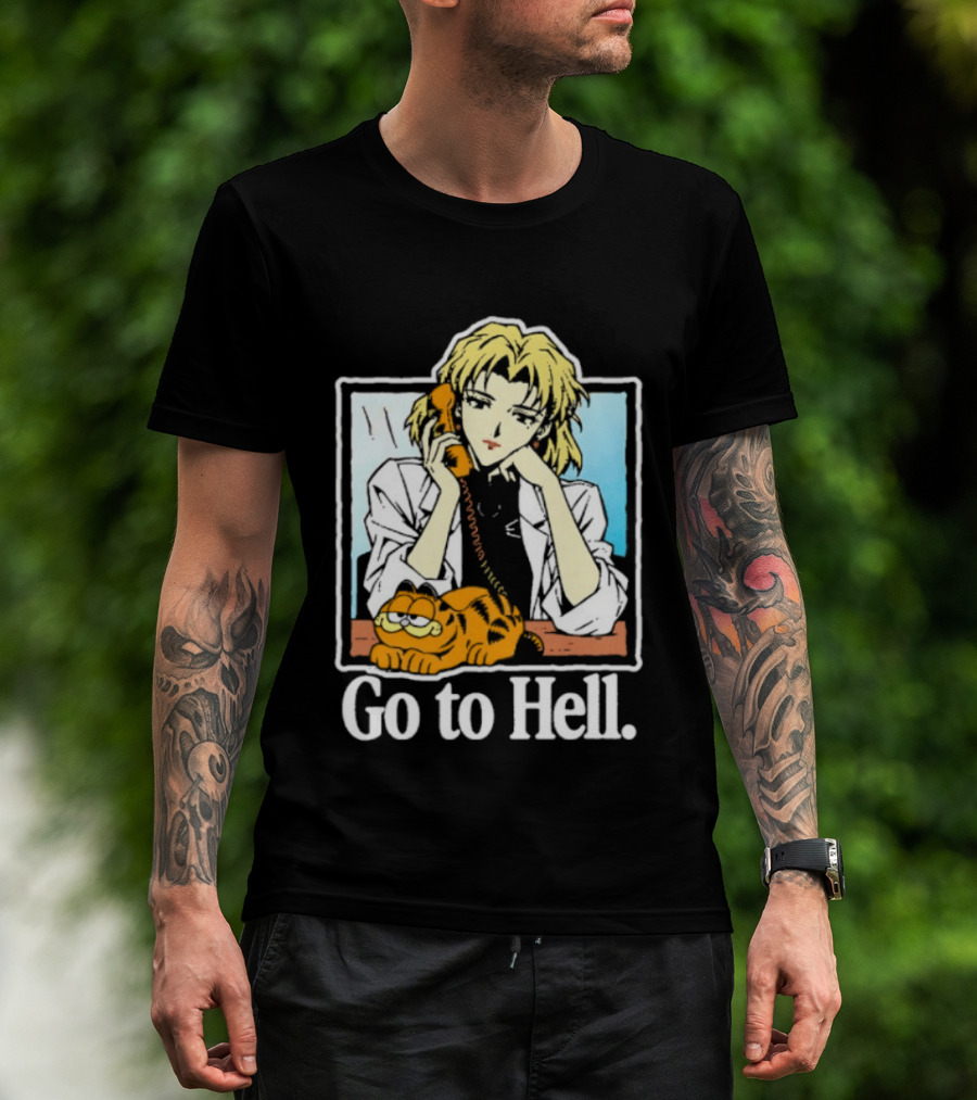 Ritsuko Akagi Go To Hell Neon Genesis Evangelion Cartoon T-Shirt