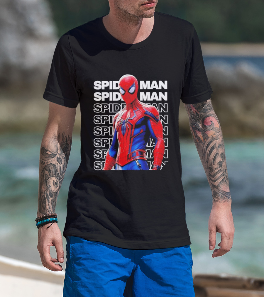 Spider Man Marvel Superhero Peter Parker Iconic Costume Vibrant Heroic T-Shirt
