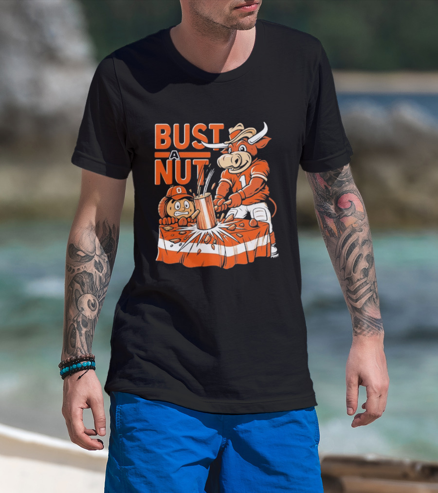 Bust A Nut Texas Football Bevo Beat Competition T-Shirt