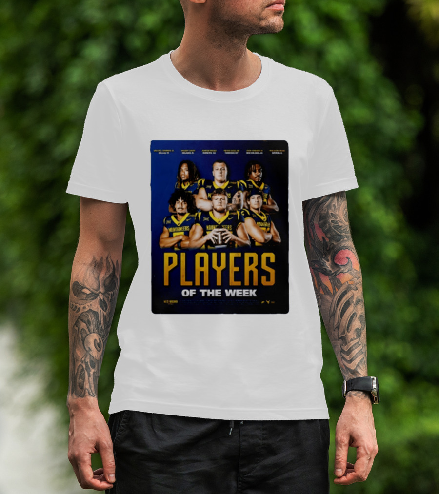 West Virginia Mountaineers Players Of The Week Dallas Fort Manvel Missouri City Huntsville New Orleans Georgia T-Shirt