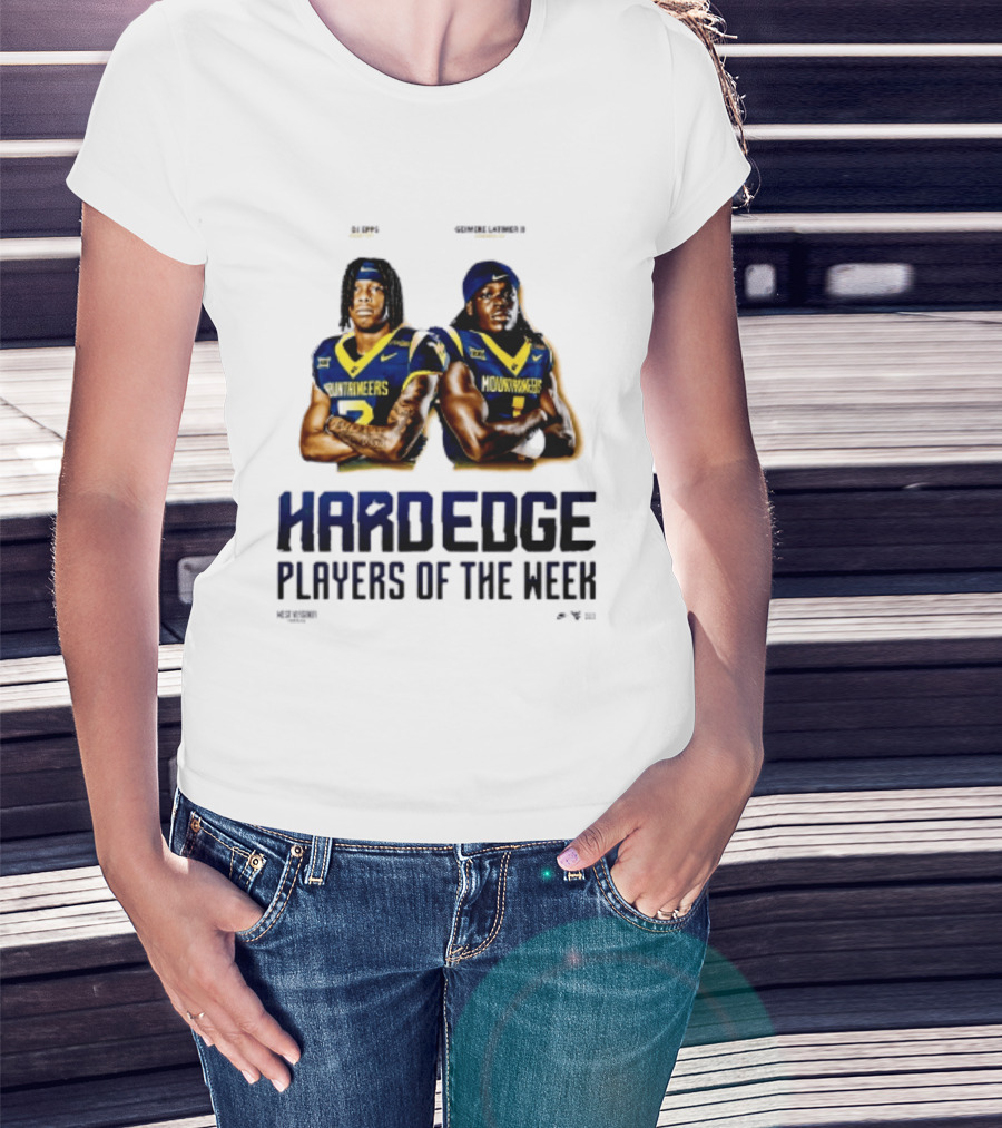DJ Epps Geimere Latimer II West Virginia Mountaineers Hardedge Players Of The Week T-Shirt