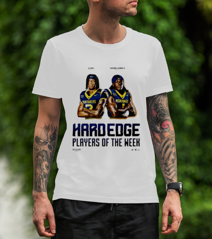 DJ Epps Geimere Latimer II West Virginia Mountaineers Hardedge Players Of The Week T-Shirt