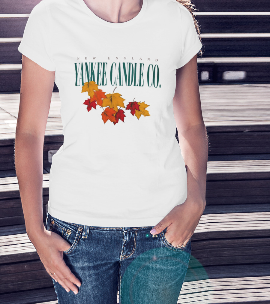 New England Yankee Candle Co Fall Leaves Autumn T-Shirt