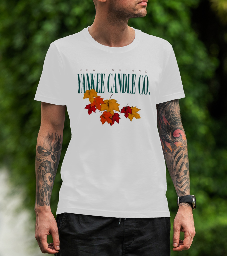 New England Yankee Candle Co Fall Leaves Autumn T-Shirt