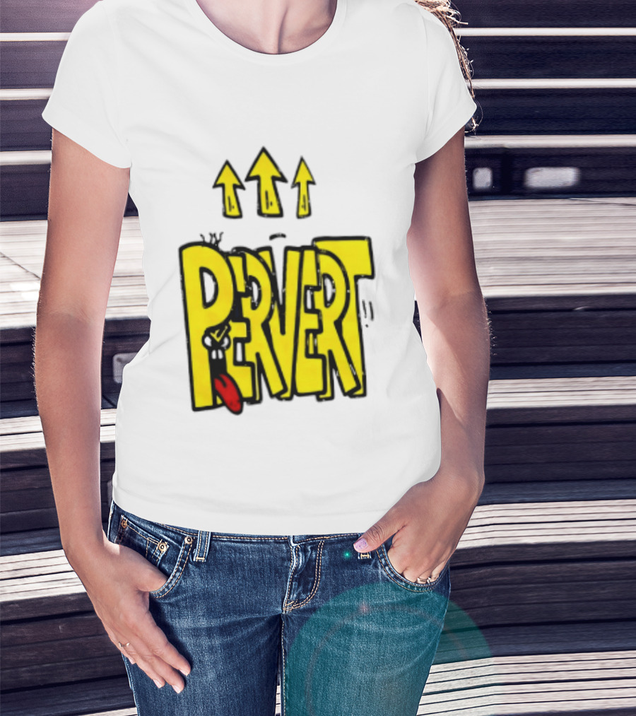 Pervert Urban Edgy Graffiti Arrows Tongue Streetwear T-Shirt