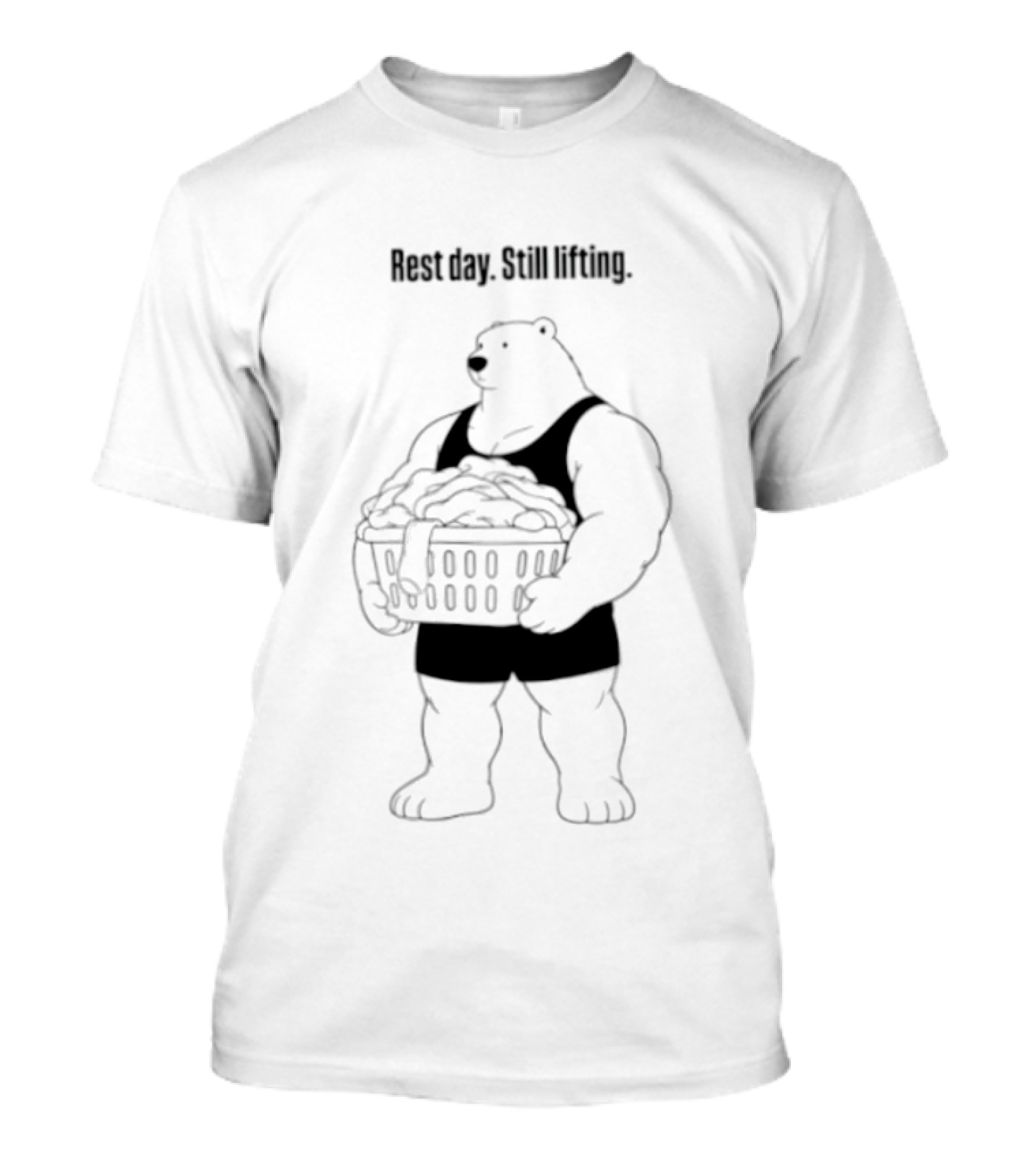 Rest Day Still Lifting Polar Bear Gym Humor Bodybuilder Training T-Shirt