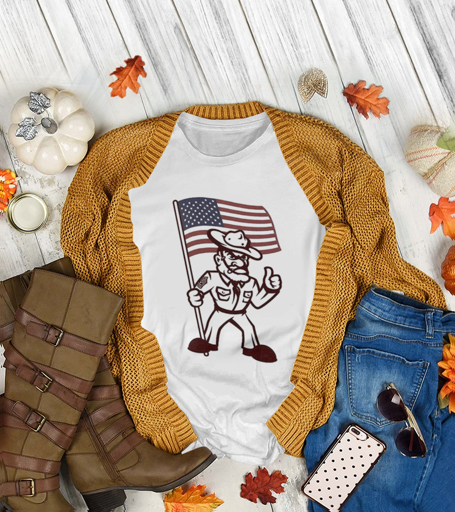 Texas A&M Aggies 12th Man Patriotic American Flag T-Shirt