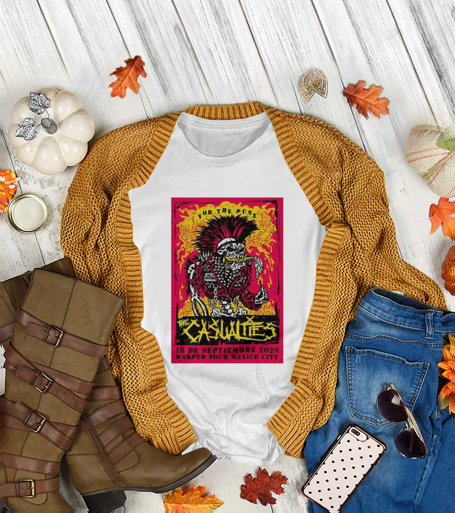 The Casualties Warped Tour Mexico City For The Punx 13 De Septiembre 2026 T-Shirt