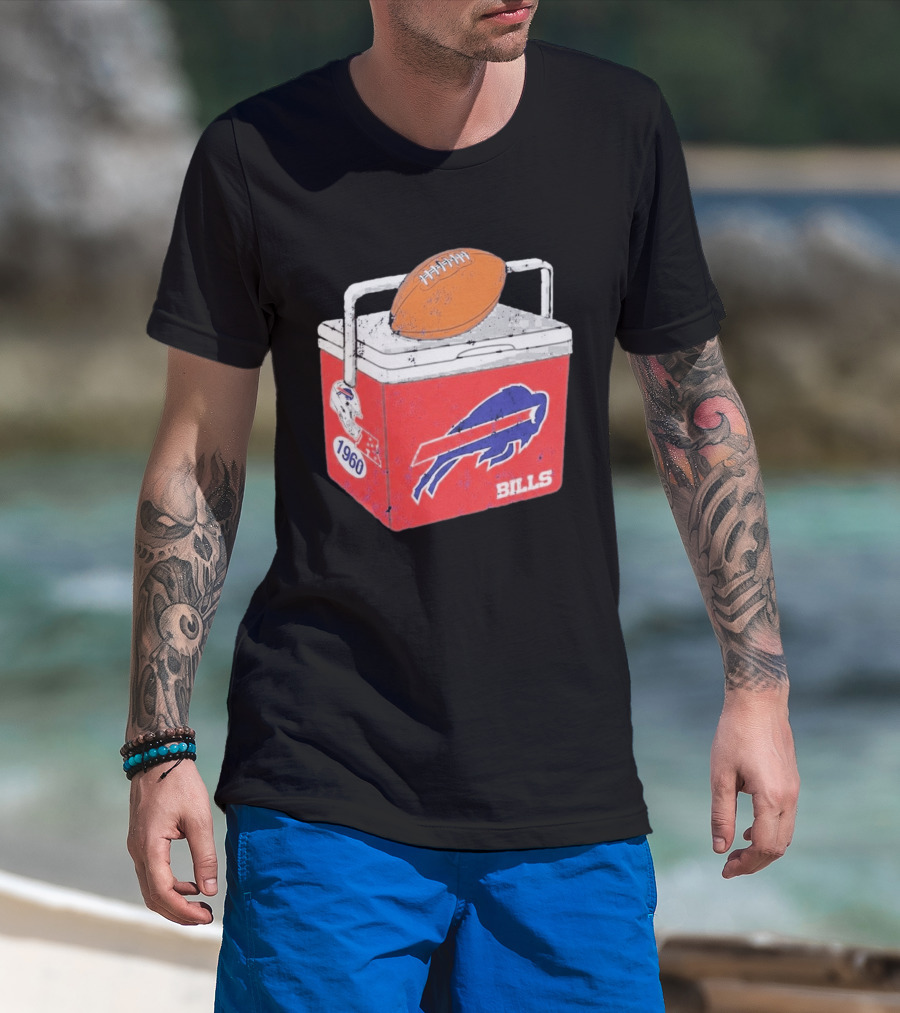 Buffalo Bills 1960 Retro Cooler With Football T-Shirt