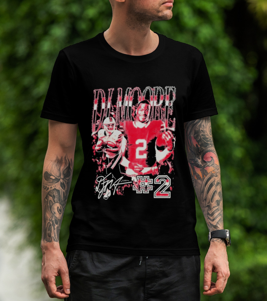DJ Moore Number 2 Signature 2026 Bills Football Player T-Shirt