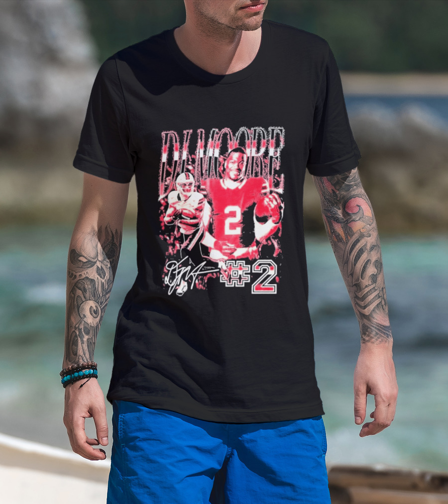 DJ Moore Number 2 Signature 2026 Bills Football Player T-Shirt
