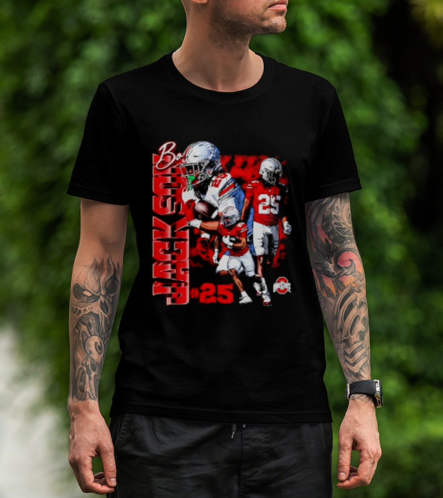 Bo Jackson 25 Ohio State Buckeyes NCAA Player Football T-Shirt