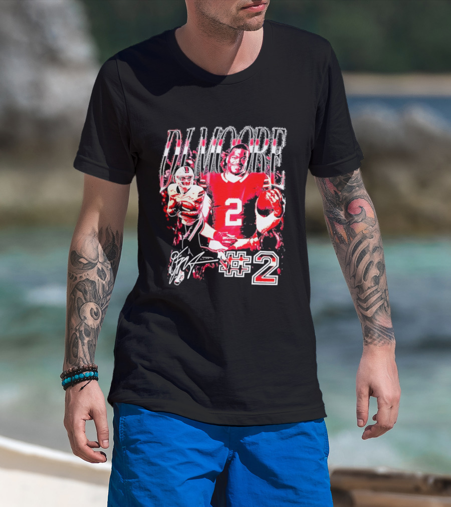 D. J. Moore #2 Buffalo Bills Football Player T-Shirt