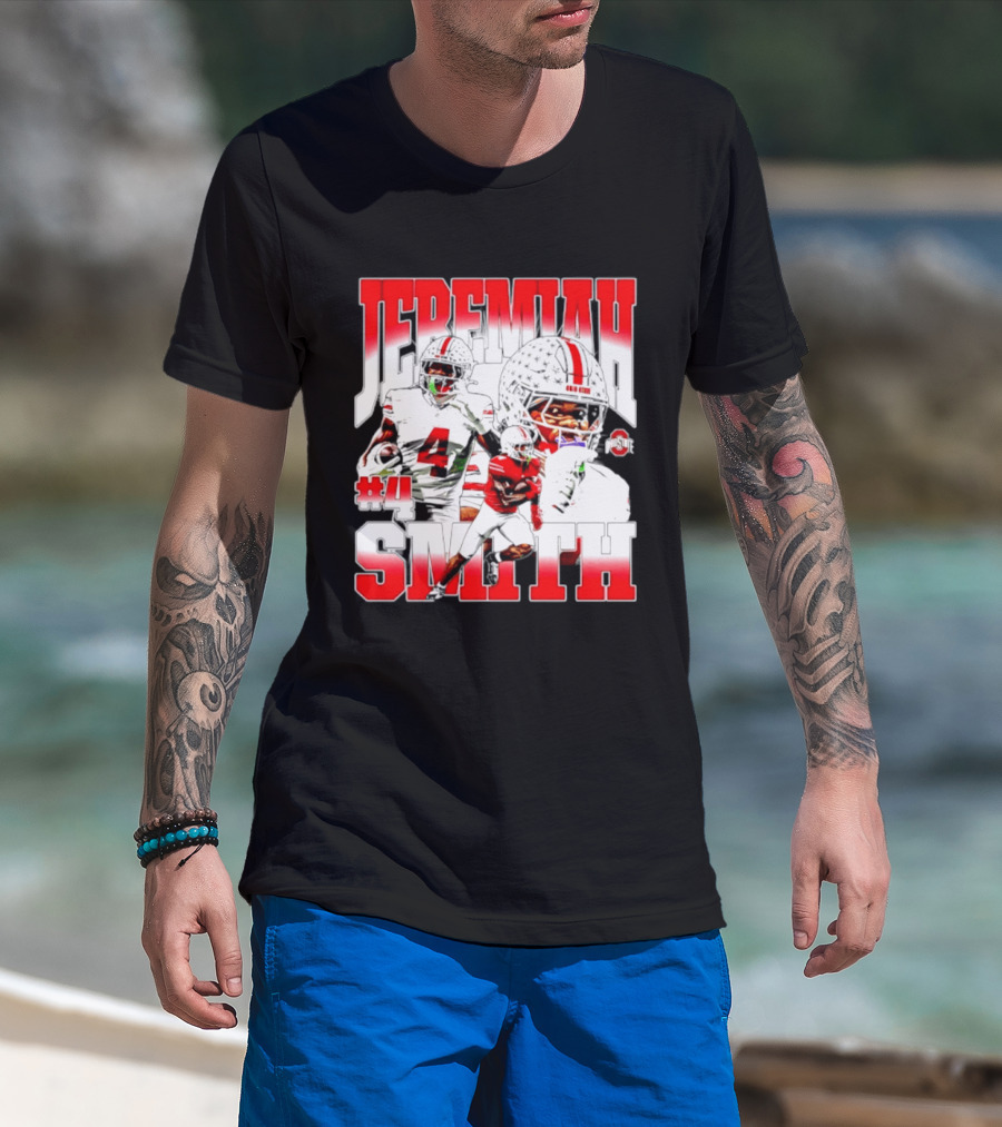 Jeremiah Smith Ohio State Buckeyes 4 NCAA Football Player T-Shirt