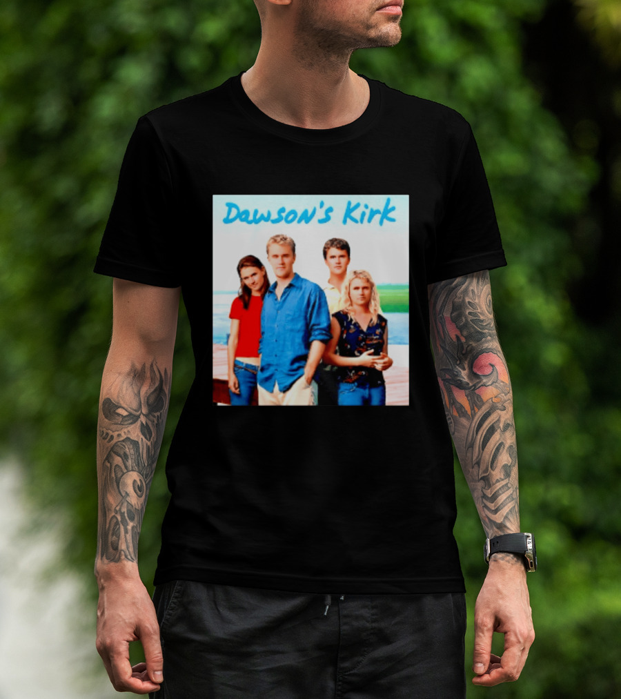 Dawson's Kirk 90s TV Cast Scenic Backdrop T-Shirt