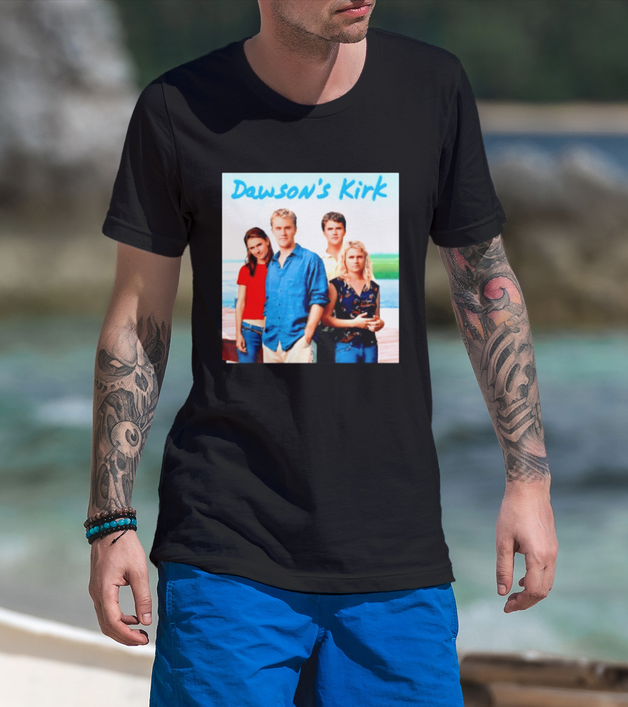 Dawson's Kirk 90s TV Cast Scenic Backdrop T-Shirt