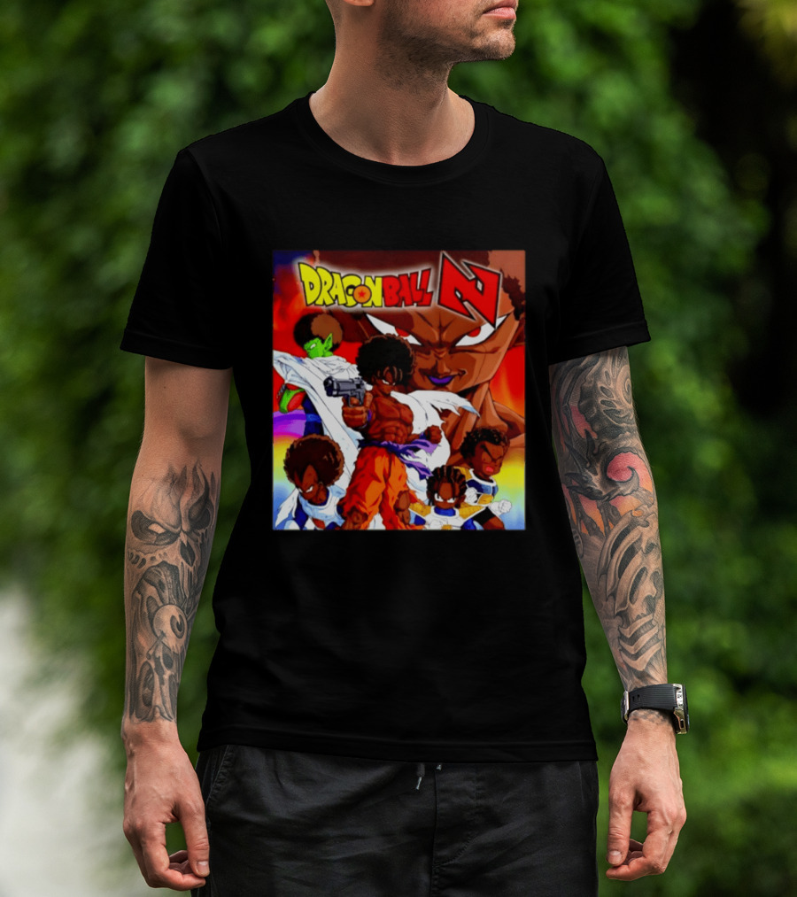 Dragon Ball Z Afro Characters Anime Goku Parody Fusion T-Shirt