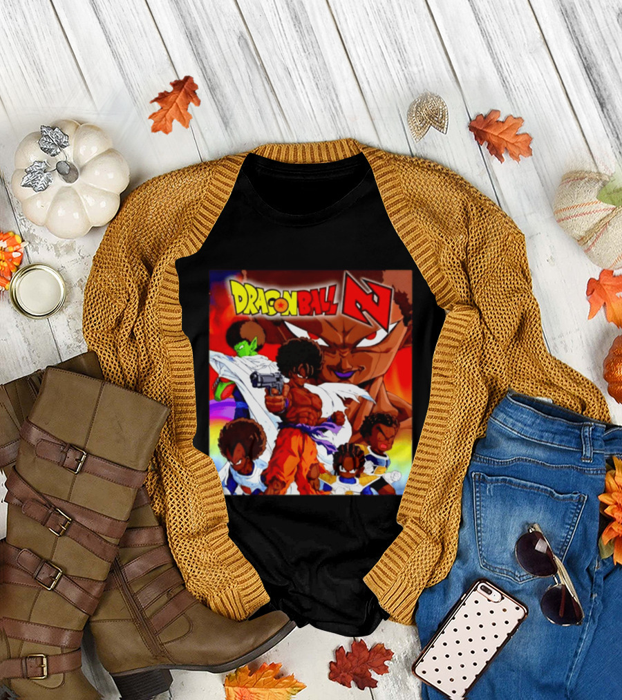 Dragon Ball Z Afro Characters Anime Goku Parody Fusion T-Shirt