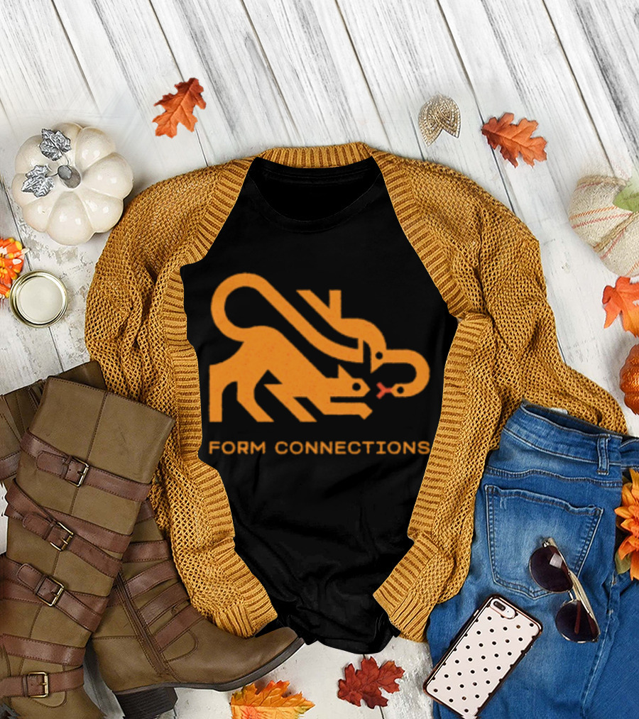 Form Connections Minimalist Cat And Snake T-Shirt