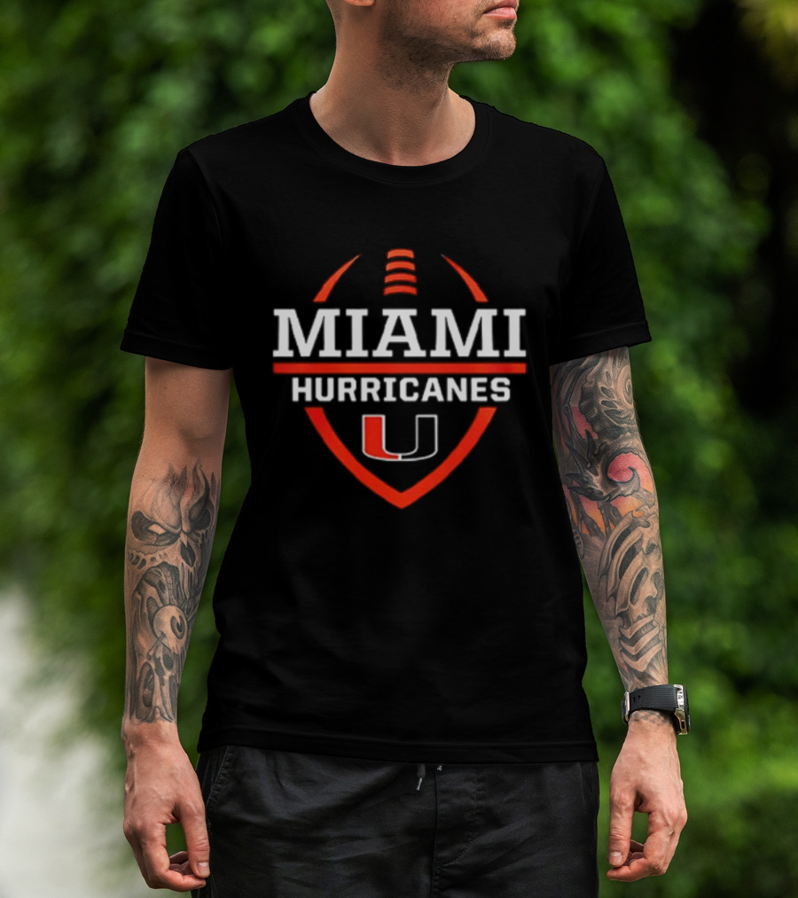 Miami Hurricanes 2026 Helmet Pregame Football University U 2 Sided T-Shirt