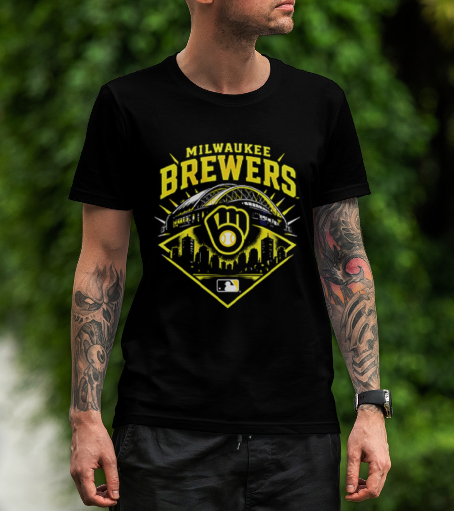 Milwaukee Brewers Skyline Baseball MLB Postseason 2026 Win Our Way Stadium T-Shirt