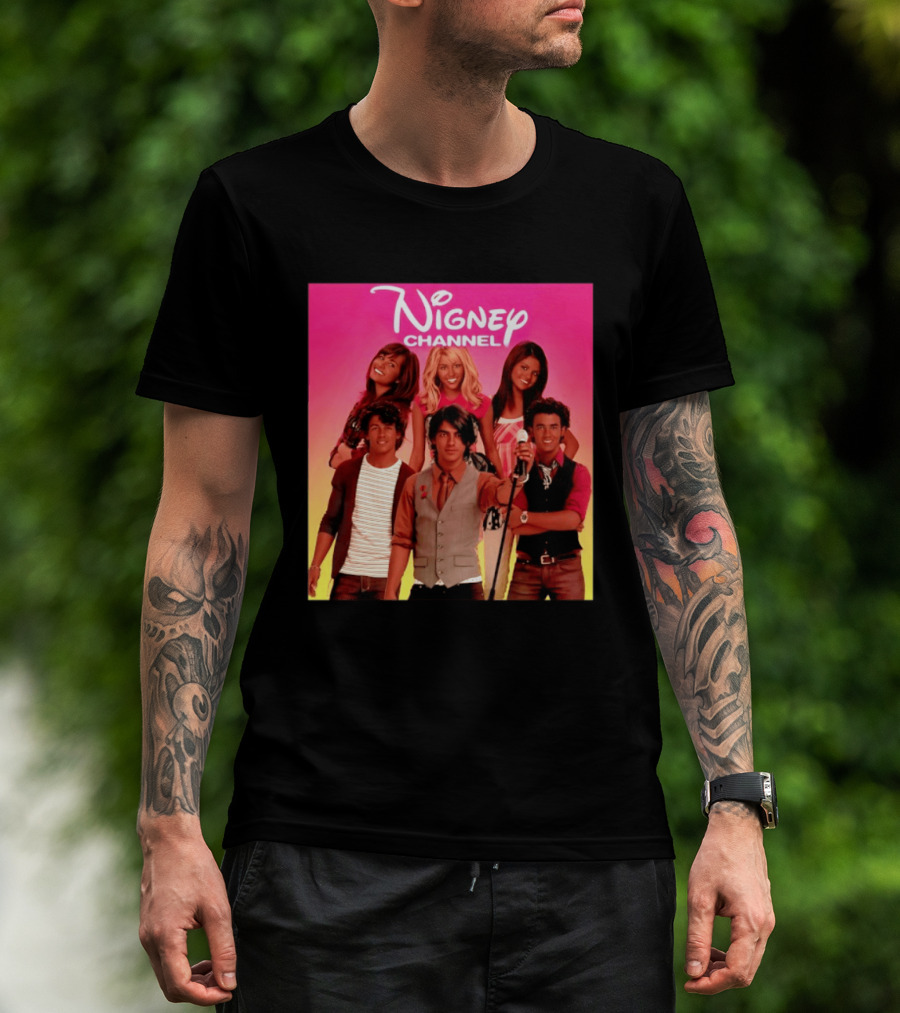 Nigney Channel Jonas Brothers Y2K Meme Vintage Throwback T-Shirt