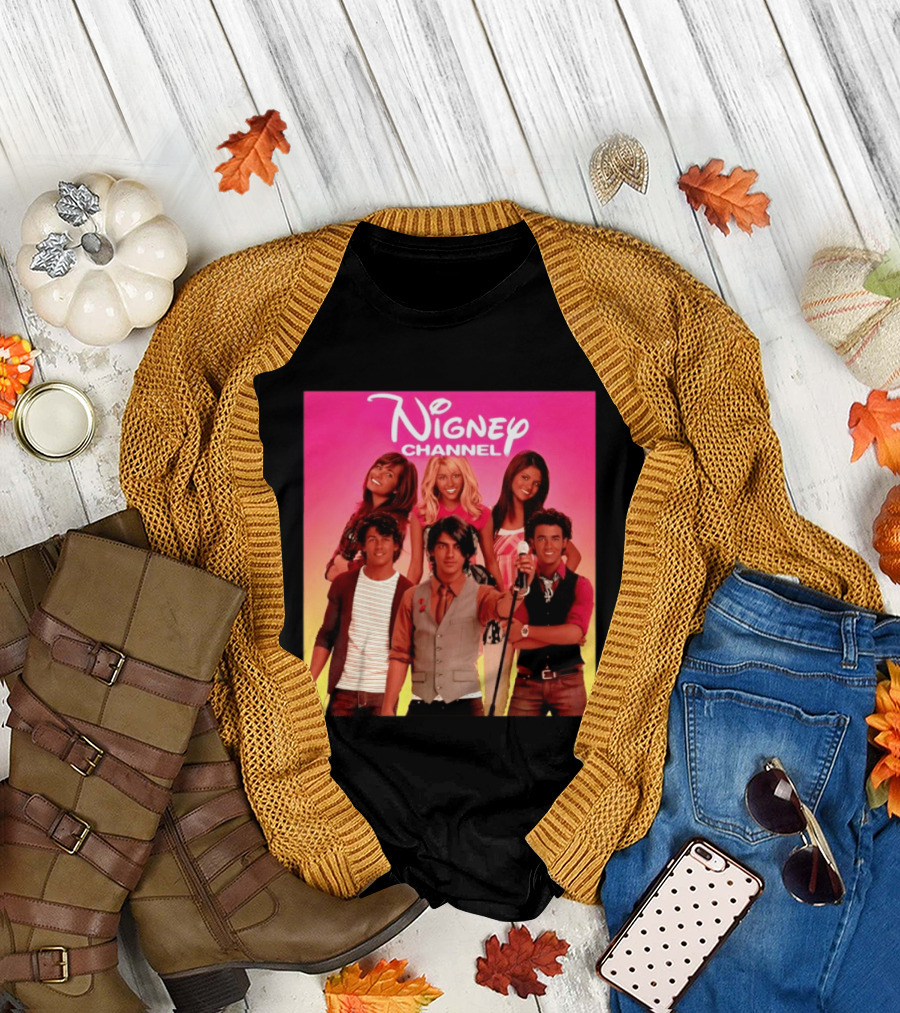 Nigney Channel Jonas Brothers Y2K Meme Vintage Throwback T-Shirt