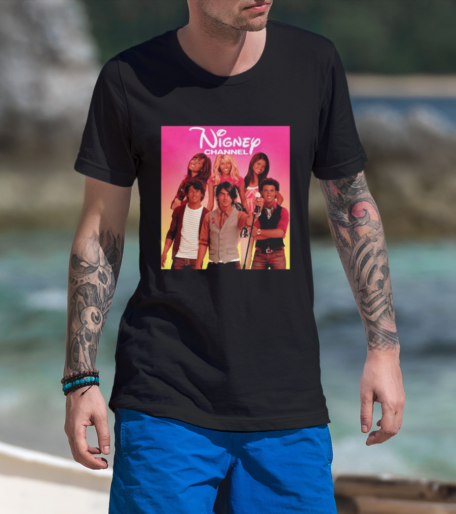 Nigney Channel Jonas Brothers Y2K Meme Vintage Throwback T-Shirt