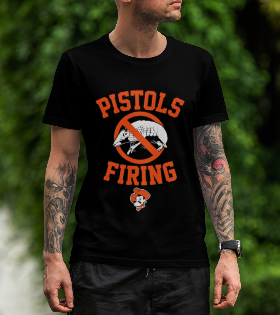 Pistols Firing Oklahoma State Cowboys Football NCAA T-Shirt