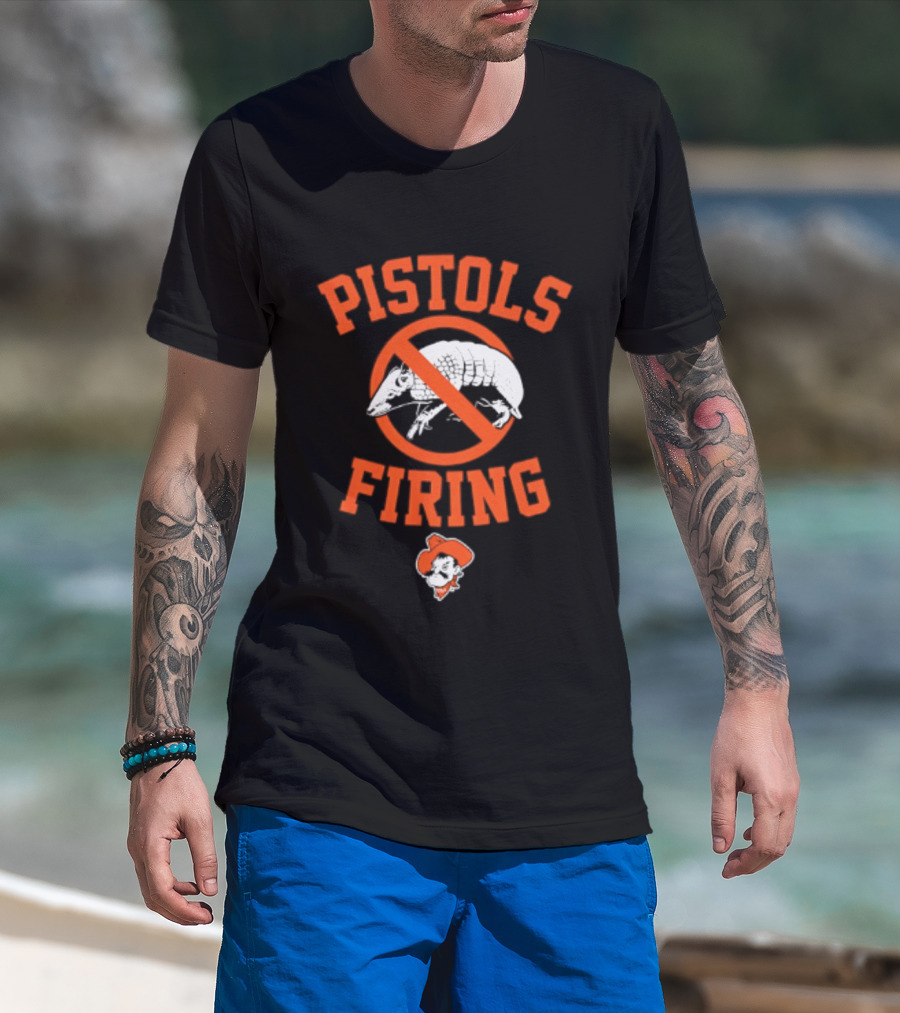 Pistols Firing Oklahoma State Cowboys Football NCAA T-Shirt