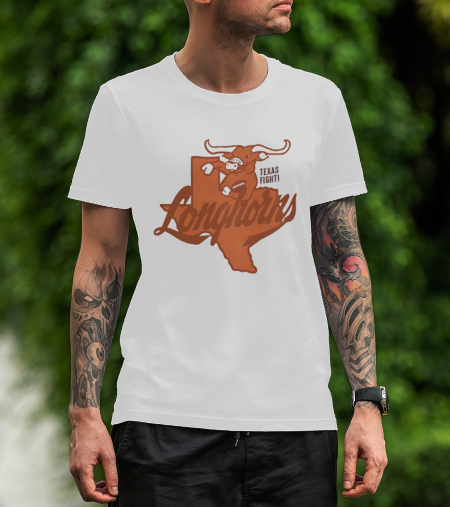 Texas Longhorns Football Texas Fight Map Longhorns T-Shirt